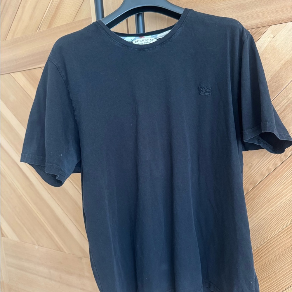 Burberry Black Short-Sleeve Crew Tee with Subtle Embroidery
